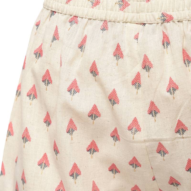 Women's Maroon  Cotton Flex Ikat Printed Straight Kurta & Palazzo Set