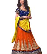 Orange Coloured Dupion Silk Zari work Lehenga Choli With Dupatta