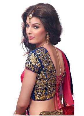 Blue Coloured Georgette Zari work Lehenga Choli With Dupatta 2