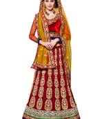 Maroon Coloured Georgette Embroidered Lehenga Choli With Dupatta