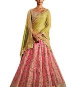 Pink Coloured Dupion Silk Embroidered Lehenga Choli With Dupatta