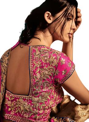 Beige Coloured Dupion Silk Embroidered Lehenga Choli With Dupatta 3