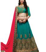 Blue Coloured Dupion Silk Embroidered Lehenga Choli With Dupatta
