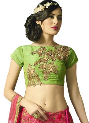 Magenta Coloured Dupion Silk Embroidered Lehenga Choli With Dupatta 2