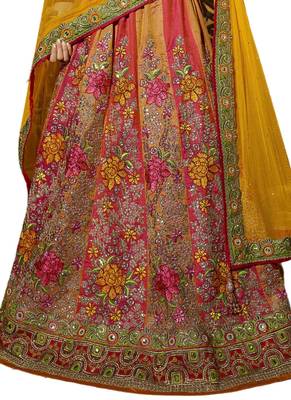 Magenta Coloured Dupion Silk Embroidered Lehenga Choli With Dupatta 3