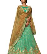 Green Coloured Brocade Embroidered Lehenga Choli With Dupatta