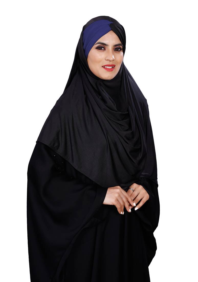 Justkartit Women Modest Wear Lycra Tie Knot Turban Style Instant Hijab Scarf