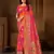 Orange woven silk blend  saree with blouse