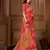 Orange woven silk blend  saree with blouse