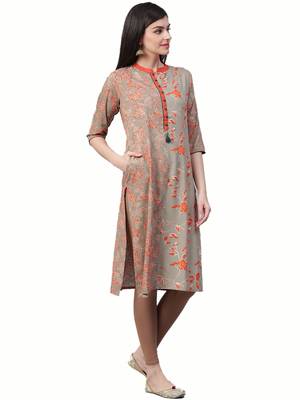 Grey printed rayon ethnic-kurtis 3