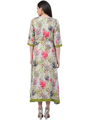 Grey printed rayon long-kurtis 2