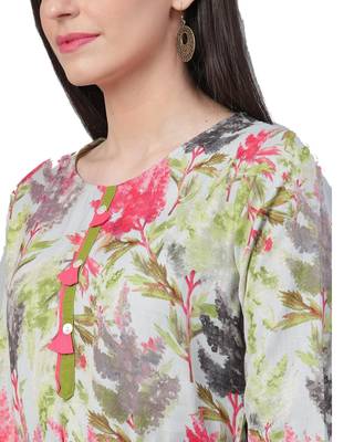 Grey printed rayon long-kurtis 4
