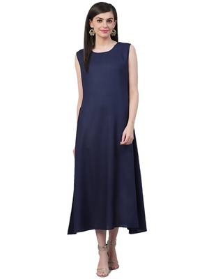 Dark-green printed rayon long-kurtis 3