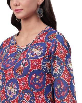 Maroon plain rayon long-kurtis 4