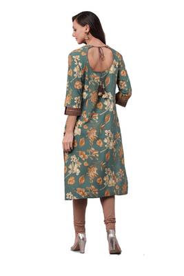 Grey printed rayon ethnic-kurtis 2