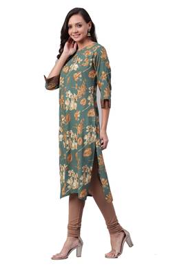 Grey printed rayon ethnic-kurtis 3