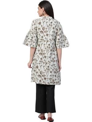 White printed cotton ethnic-kurtis 2