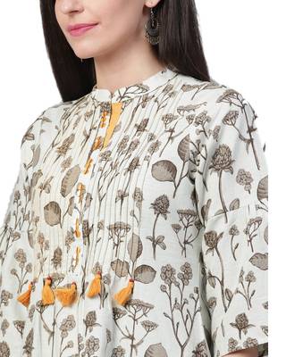 White printed cotton ethnic-kurtis 4