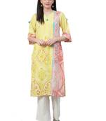 Lemon printed liva ethnic-kurtis
