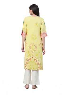 Lemon printed liva ethnic-kurtis 2
