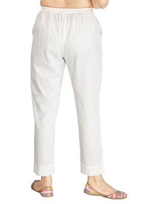 White plain cotton trousers 4