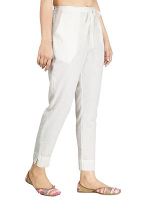 White plain cotton trousers 5