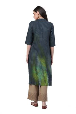 Grey printed liva ethnic-kurtis 2