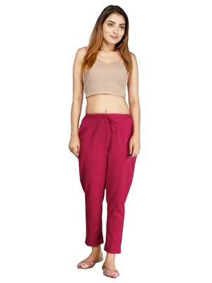 Pink plain cotton trousers 2