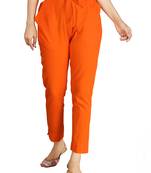 Orange plain cotton trousers