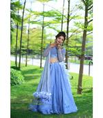 Gray Mirror crop-top style lahenga choli