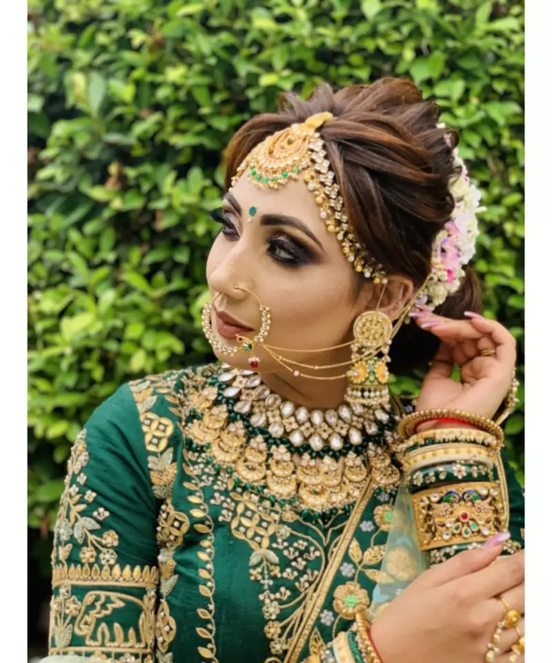 Green Colour Bridal Lahenga Choli Heavy Work