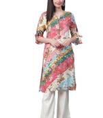 Multicolor printed liva ethnic-kurtis