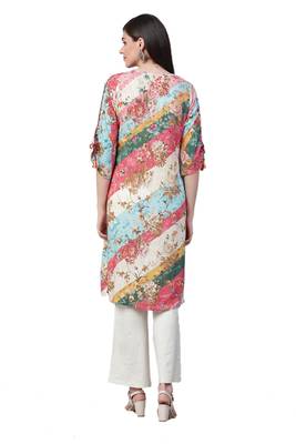 Multicolor printed liva ethnic-kurtis 2