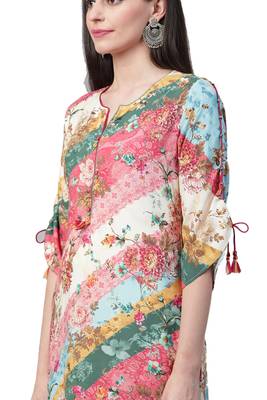 Multicolor printed liva ethnic-kurtis 4