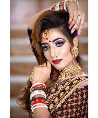 Peach Colour Row Silk Bridal Lahenga Choli 2