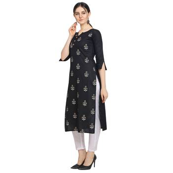Black printed cotton ethnic-kurtis 2