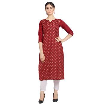 Red printed cotton ethnic-kurtis 1