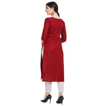 Red printed cotton ethnic-kurtis 3