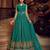 Dark-cyan embroidered net salwar