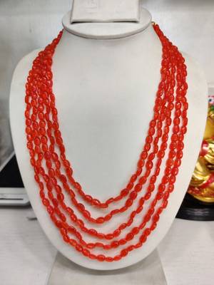 Orange jade necklaces 1