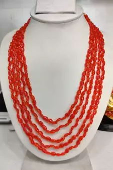 Orange jade necklaces