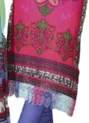 multicolor Printed Crepe semi stitched salwar with dupatta 3