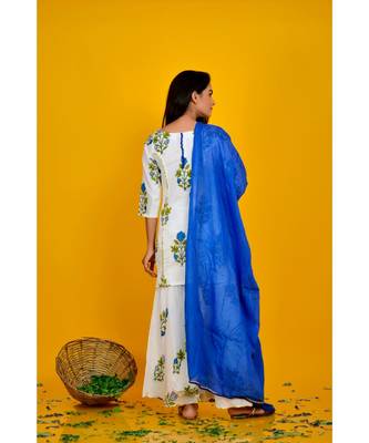 blue block print sharara set 2