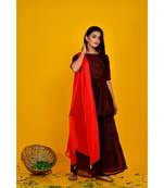 BLACK RED STRIPED KURTA PALAZZO SET
