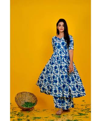INDIGO BLUE ANARKALI PALAZZO SET 2