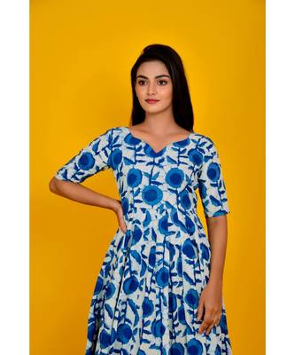 INDIGO BLUE ANARKALI PALAZZO SET 3