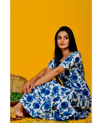INDIGO BLUE ANARKALI PALAZZO SET 4