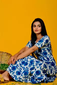 INDIGO BLUE ANARKALI PALAZZO SET