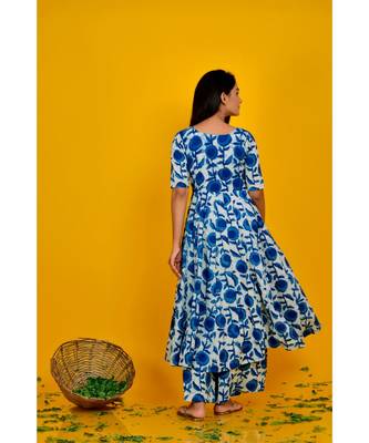 INDIGO BLUE ANARKALI PALAZZO SET 5