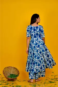 INDIGO BLUE ANARKALI PALAZZO SET